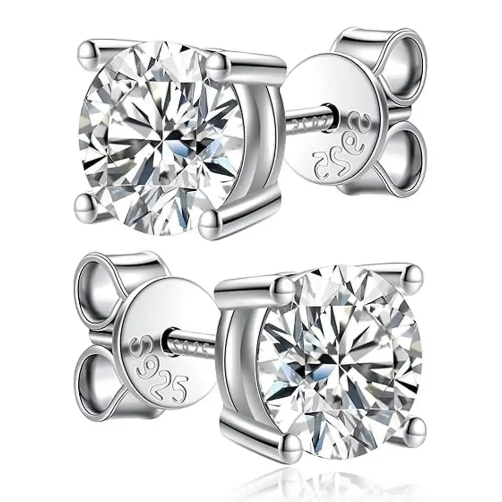 TY 2.0ct Moissanite Earrings For Women Lab Grown Dia Ear Studs Sterling Sier Fine Jewelry Gift S925 Sterling Silver Earrings
