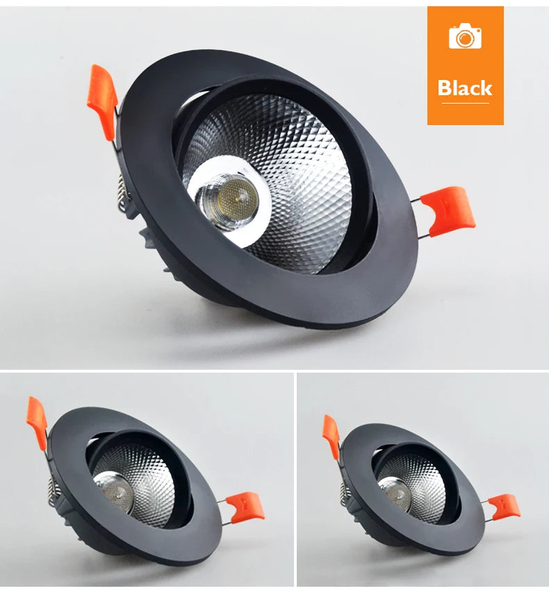 10Pcs LED Downlights 7W 9W Dimmable Spot Lights 12W 15W AC90V-260V 18W COB Chip Recessed Ceiling Lamps For Home Illumination