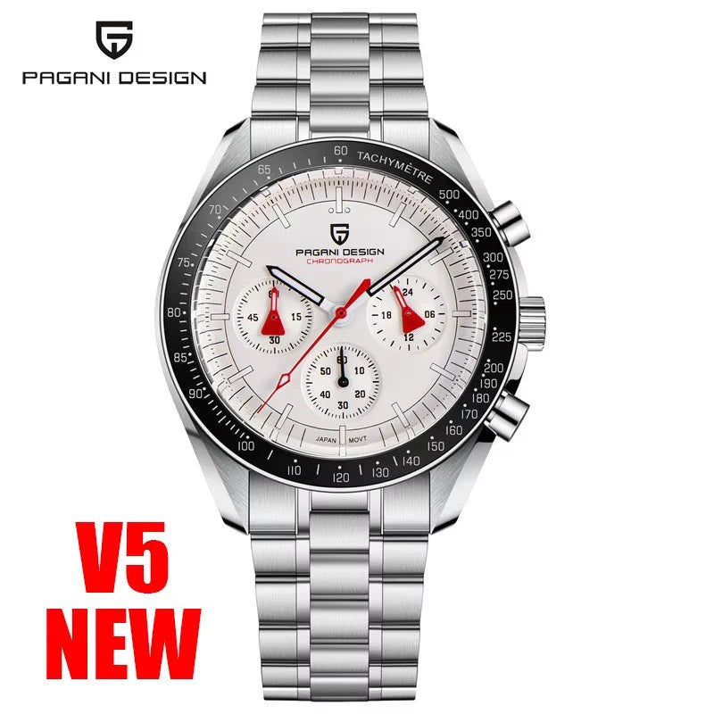2025 New PAGANI DESIGN V5 Moon Men's Watches Top Luxury Quartz Watch For Men Chronograph Waterproof Sport Stainless Steel Clock