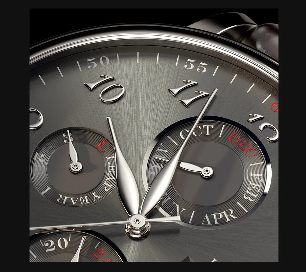 LOBINNI Luxury Brand Switzerland Perpetual Calendar Automatic Mechanical Men's Watches Sapphire Multi-function Clock L13019-8