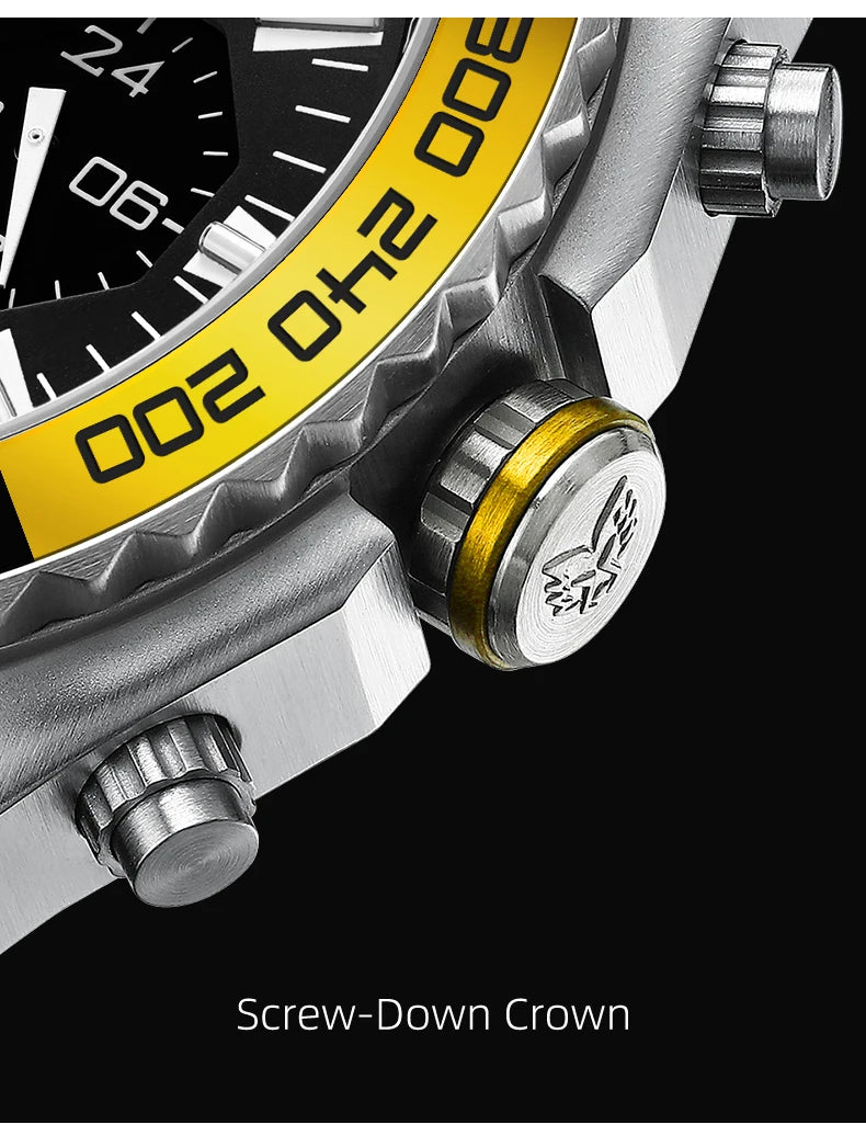 Yelang Watch 44mm V1215 Men Sports Watch Japan Eco-Drive VR42 Solar Diving Watch 100m Waterproof 10Bar Luminous watches for men