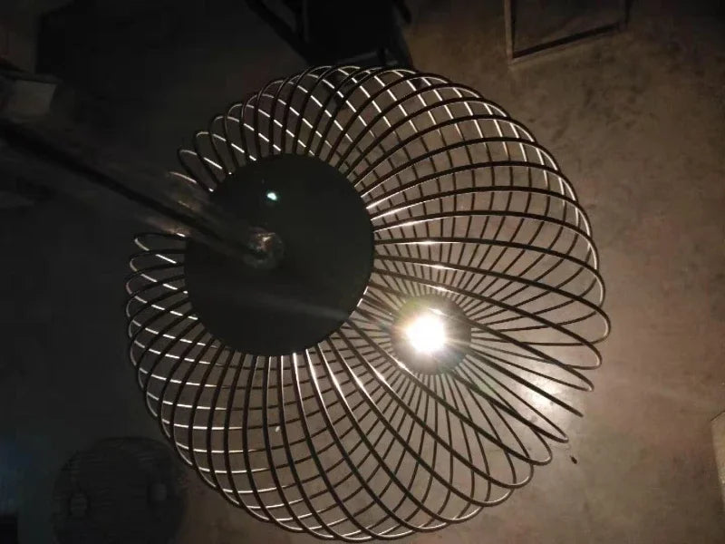 Minimalist Birdcage Hanging Light Italian Pendant Lamp Designer Spokes 1/2 Light  Home Decor Stairway Spot Lighting