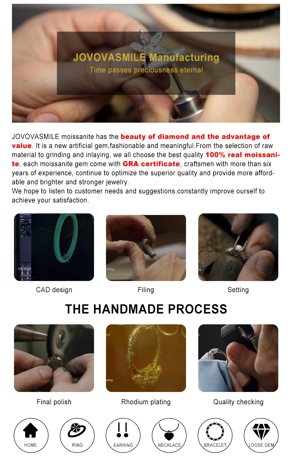 JOVOVASMILE 3 Carat Yellow Moissanite Au 750 Rings 7x9mm Brilliant Cushion Cut Real Original 18k Gold Two-Tone Fine Jewelry