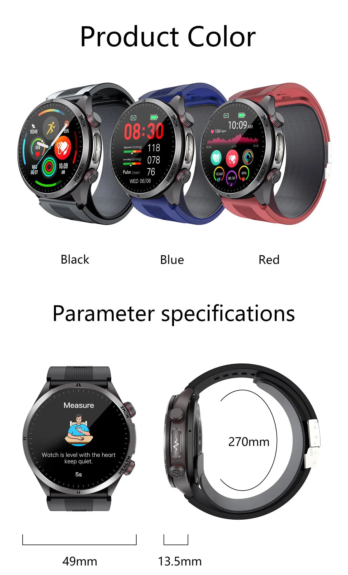 2026 New ECG Air Pump Airbag Accurate Measure Smart Watch Men Micro Physical Examination Blood Pressure Sport SmartWatch Health