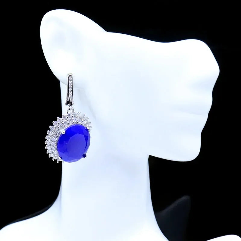 15g Customized 925 SOLID STERLING SILVER Earrings Sapphire Morganite Orange Spessartine London Blue Smoky Topaz Aquamarine CZ