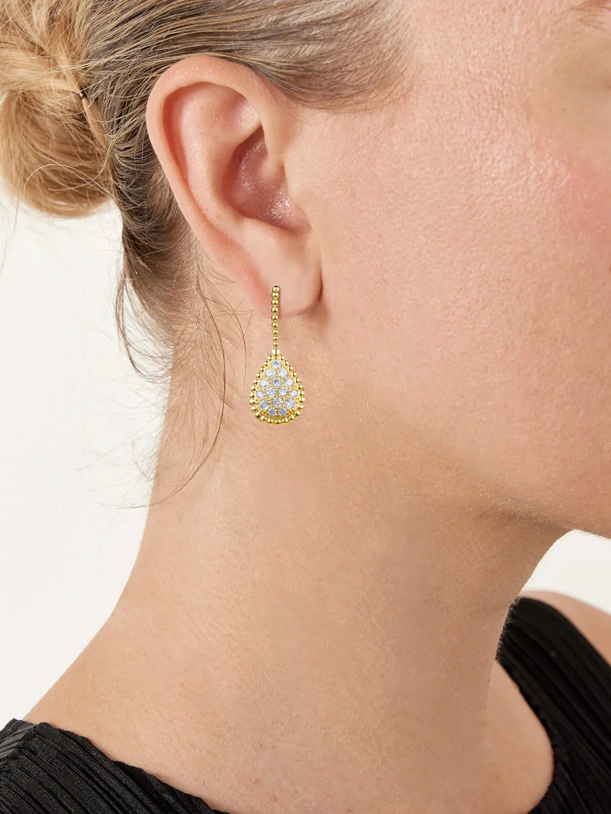 APIR 5A Zirconia Water Drop Earrings Bohemian Bracelet Stud Earrings Gold Plated Drop Earrings Jewelry Gifts Daily Lowest Price