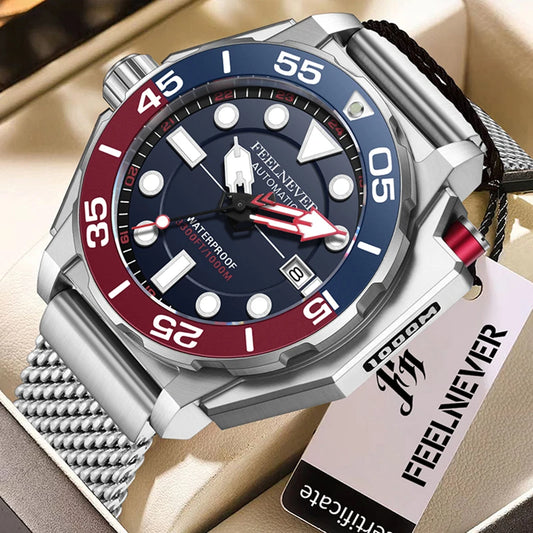 FeelNever Top Brand Luxury Automatic Watch For Men Fashion Business Watch Men Military Waterproof Men's Mechanical Wristwatches