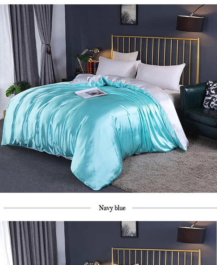 Luxury High Quality  Satin Duvet Cover Rayon Quilt Cover High Density Fabric Duvet Cover  Supple High waterfall