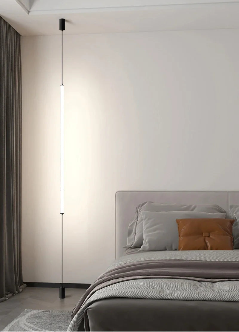 Hanging floor lamp Italy Design Black Long linear pendant light Bedroom Bedside Lamps Modern Hotel Living Room corner floor lamp