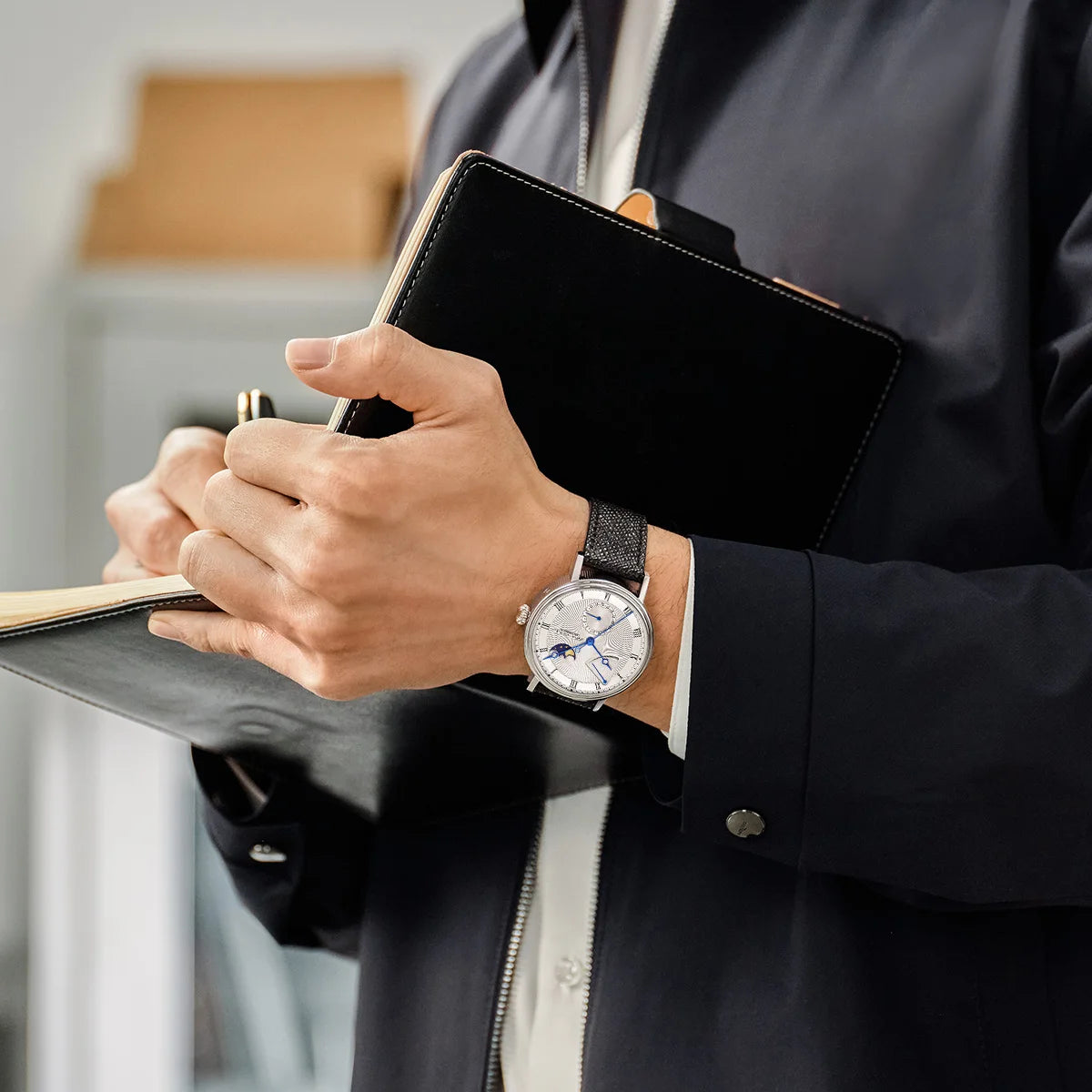 Seagull Moon Phase Watch Auspicious Clouds Special Edition Men's Automatic Mechanical Watch Luxury 41mm Watch for Men 6199 6198