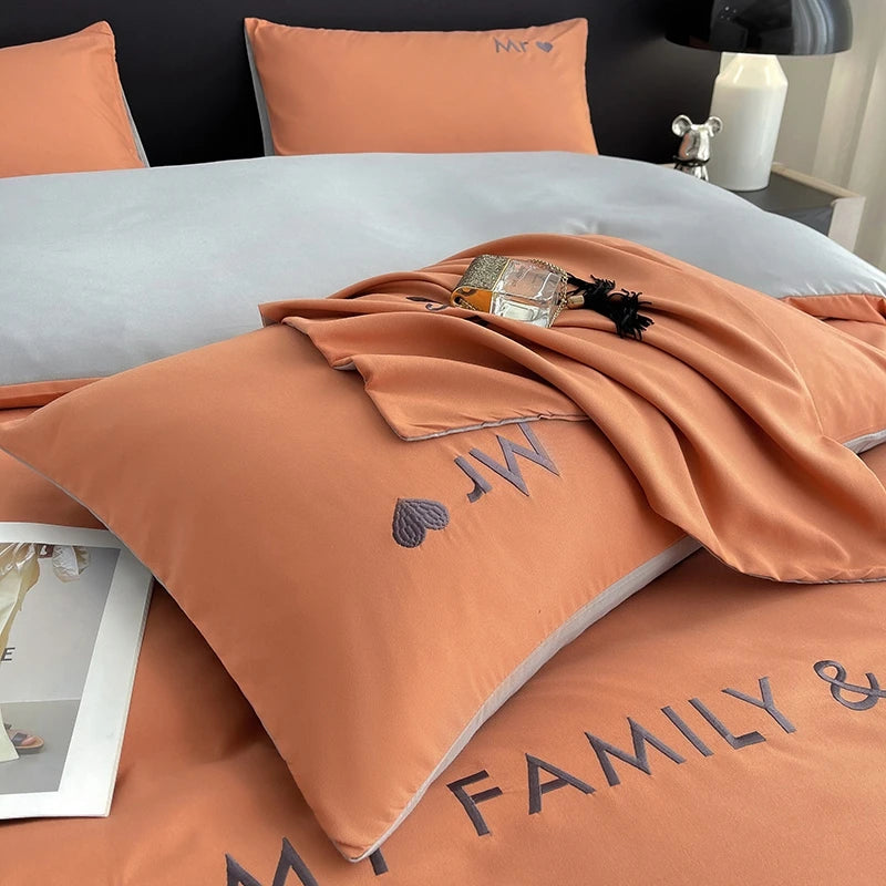 Luxury Nordic Egyptian Cotton Bedding Set King Queen Double Twin Size with Sheet Duvet Cover Pillowcase 1/2 People Bed Linen New
