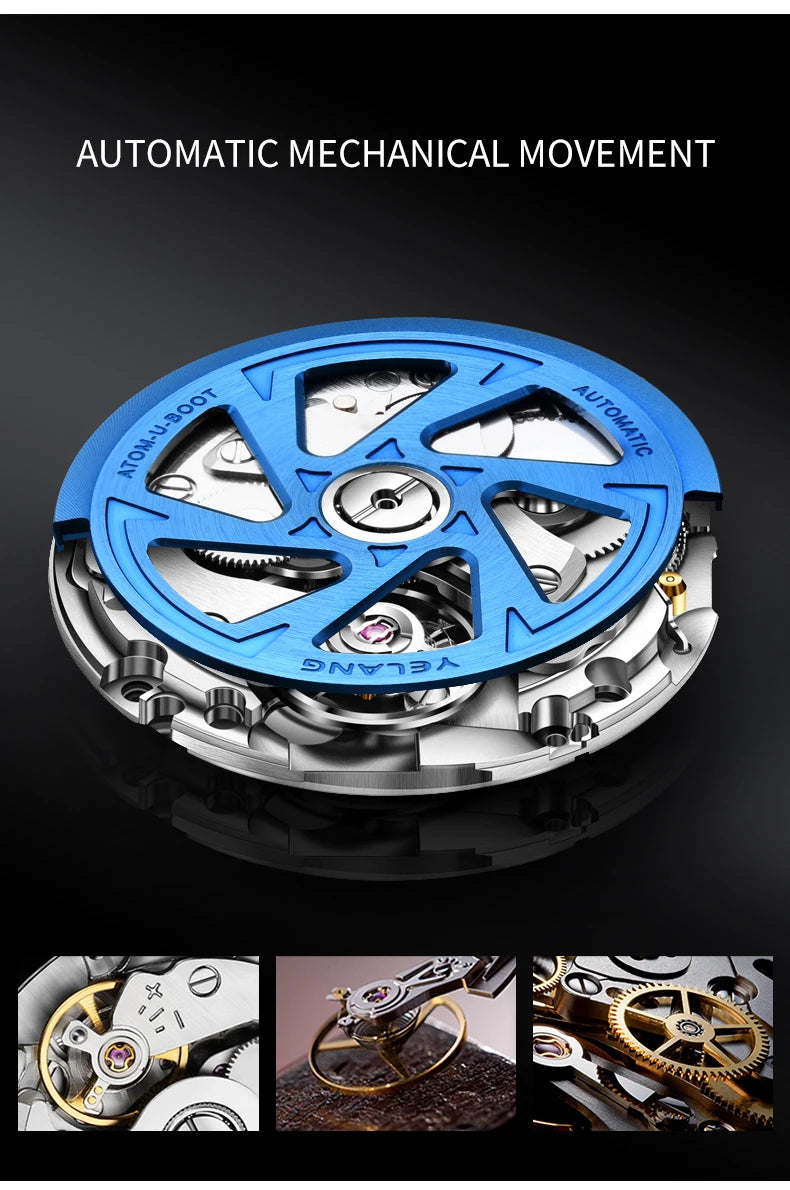 YELANG Automatic Mens Green Water Ghost Watches H3 T100 Self Luminous Wristwatch Waterproof 300m Turning Ceramic Bezel V1032