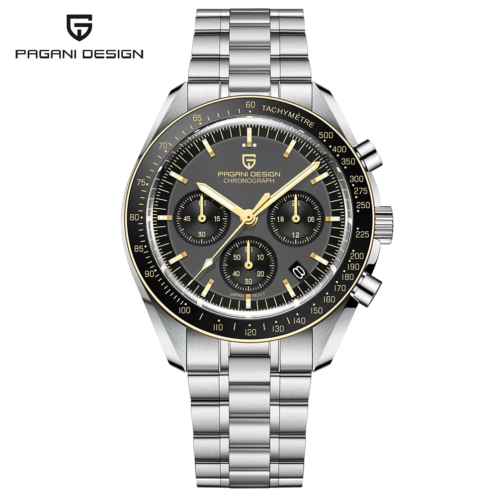 PAGANI DESIGN New Retro Watch Luxury Moon Quartz Watches For Men Stainless steel Luminous waterproof Sport Chronograph Man 2026