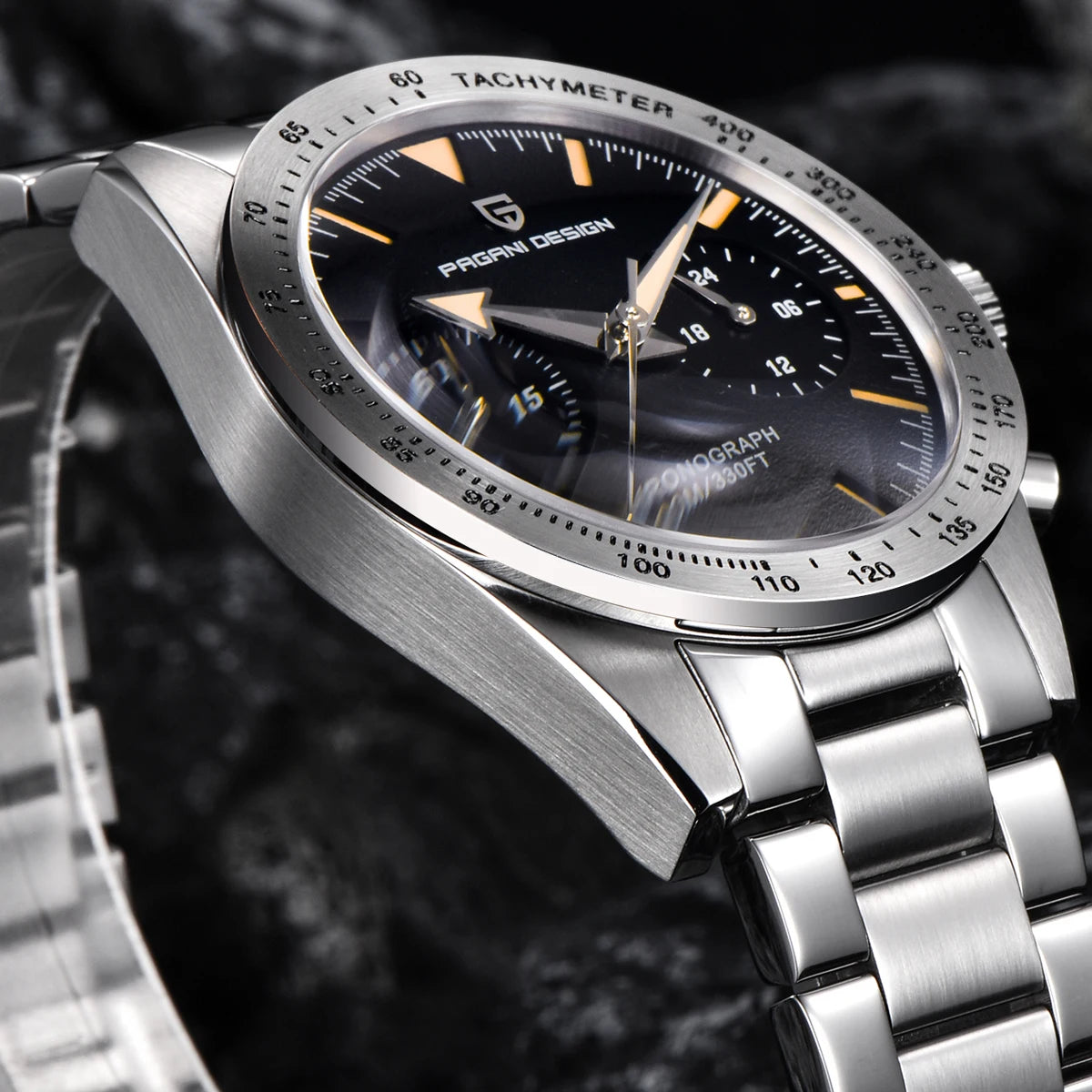 PAGANI DESIGN 2025 New Men's Watches Moon Quartz Watch Men Luxury Sport Waterproof Chronograph AR Sapphire Mirror Luminous Clock