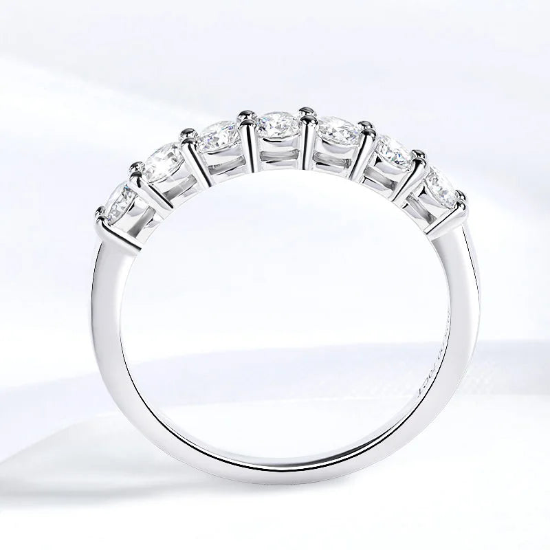 Smyoue 0.7CT 3mm Gemstone Moissanite Rings for Women S925 Silver Matching Wedding Diamonds Band Stackable Ring White Gold Gift