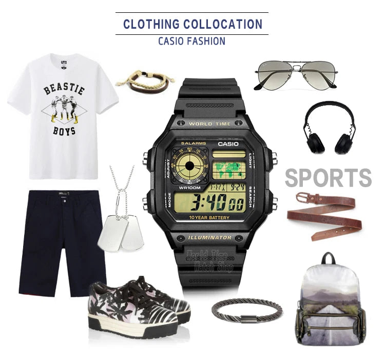 Casio watch Explosion watch men set luxury LED military digital watch sport quartz men watch relogio masculino AE-1200