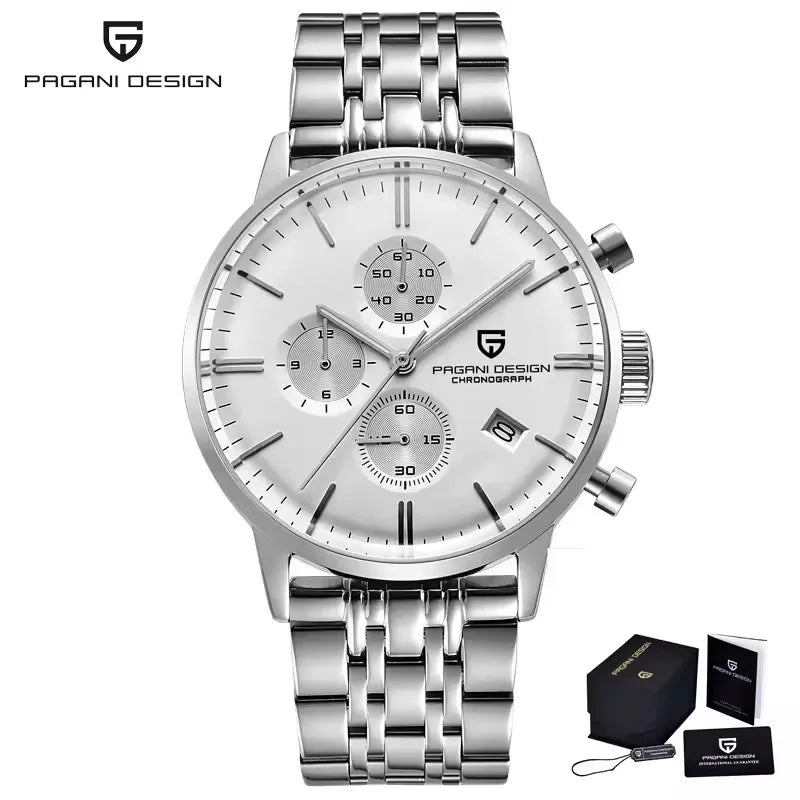 PAGANI DESIGN New Men Watches Multi time zone Quartz Business watch Auto Date Men Watches Japan Movt Watch Men Chronograph Gift
