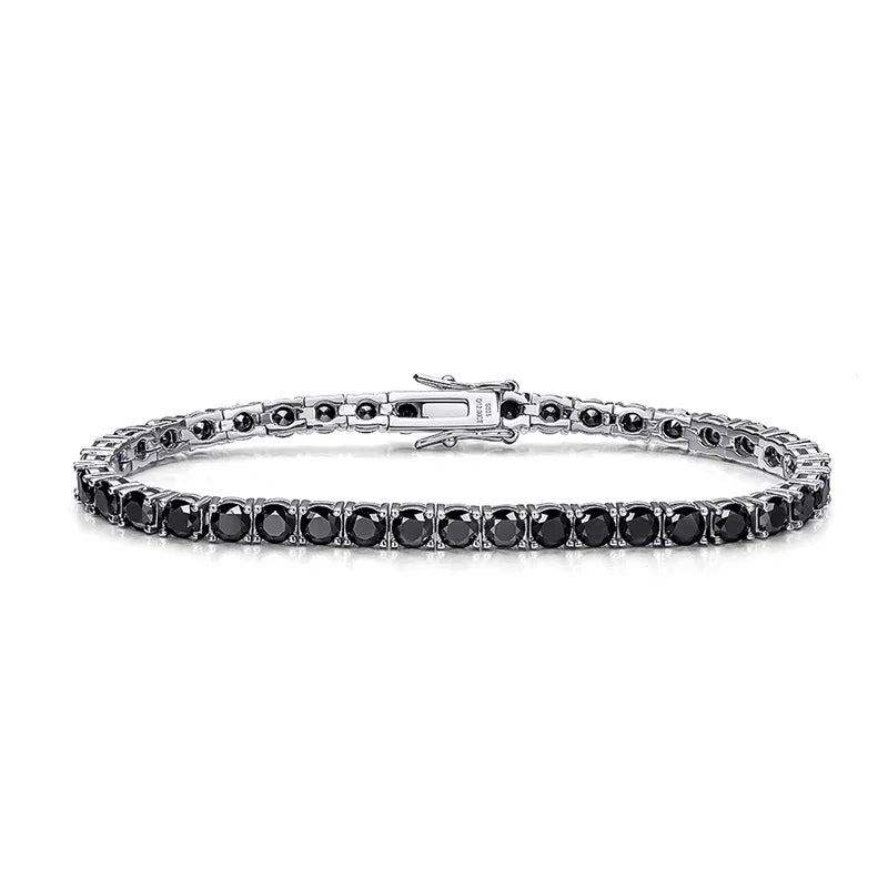 Smyoue 3/4/5mm Pass Diamond Test Moissanite Tennis Bracelets for Women Men Original 925 Sterling Silver Bangles with Certificate