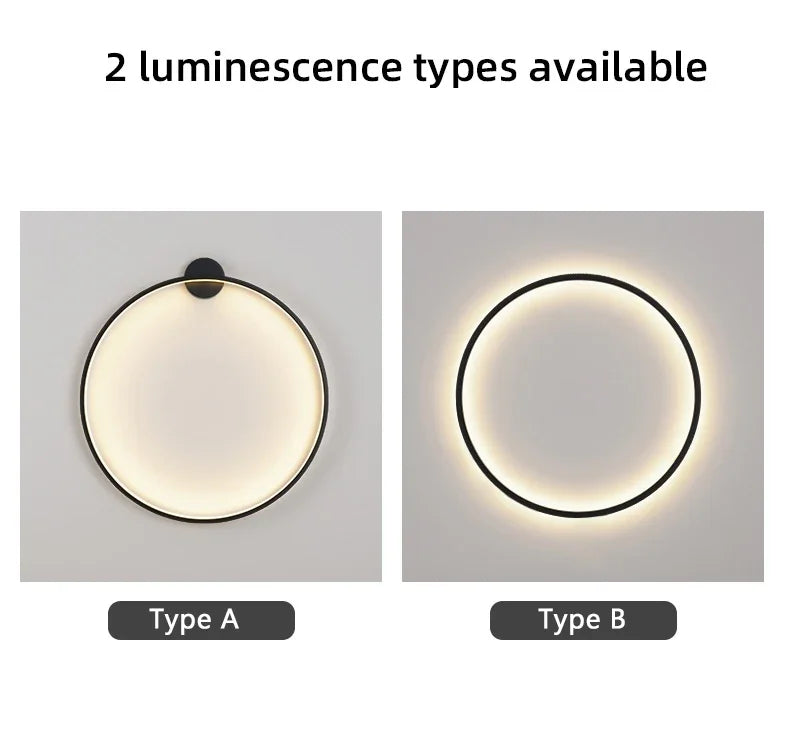 Nordic Minimalist Circle Background LED Wall Lamp Modern livingroom sofa wall lights Hotel Hall Bedside Sconces Light Home decor