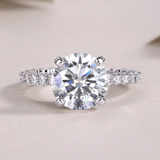 NKHOG 5CT Full D Color VVS Moissanite Ring For Women S925 Silver Luxury Engagement Bride Wedding Band Gift Jewelry GRA Certified