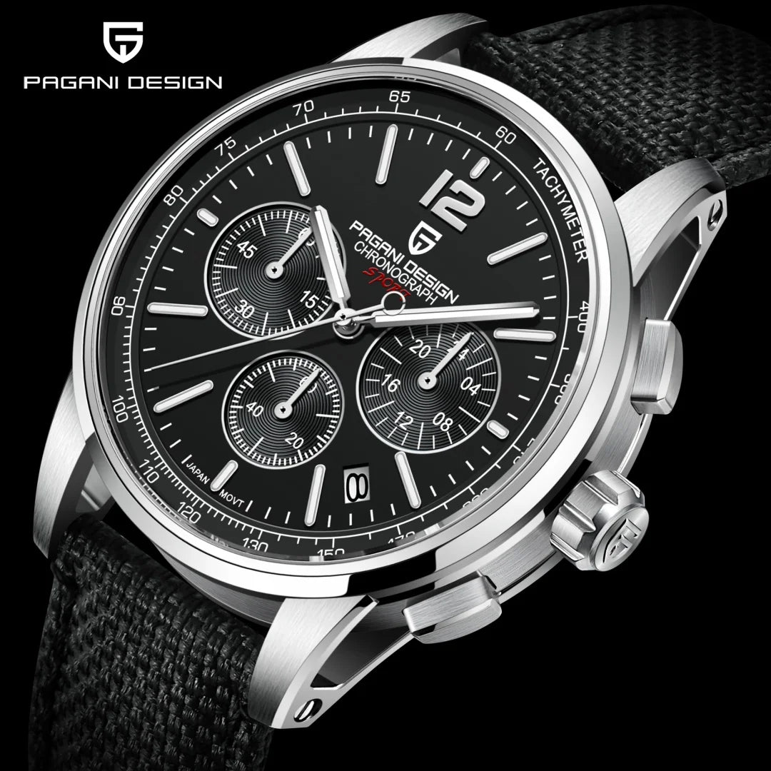 PAGANI DESIGN 2024 New Luxury Fashion Casual Men Quartz Watches VK63 100M Water Resistant Sapphire Glass Stainless Steel Watches