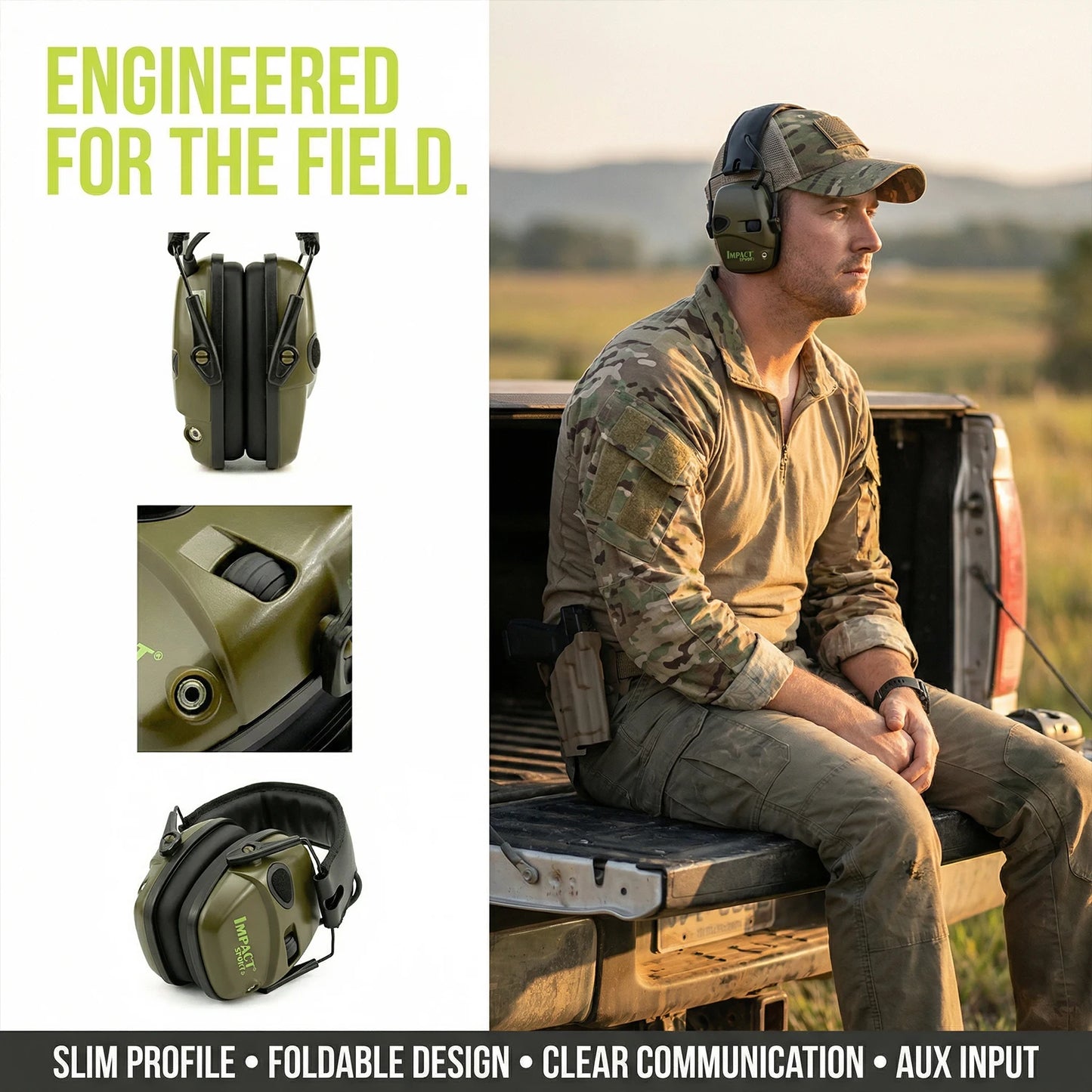 Electronic Shooting Headset Headphones for Hearing Protection Ear Protect Noise Reduction Active Hunting Tactical Earmuff