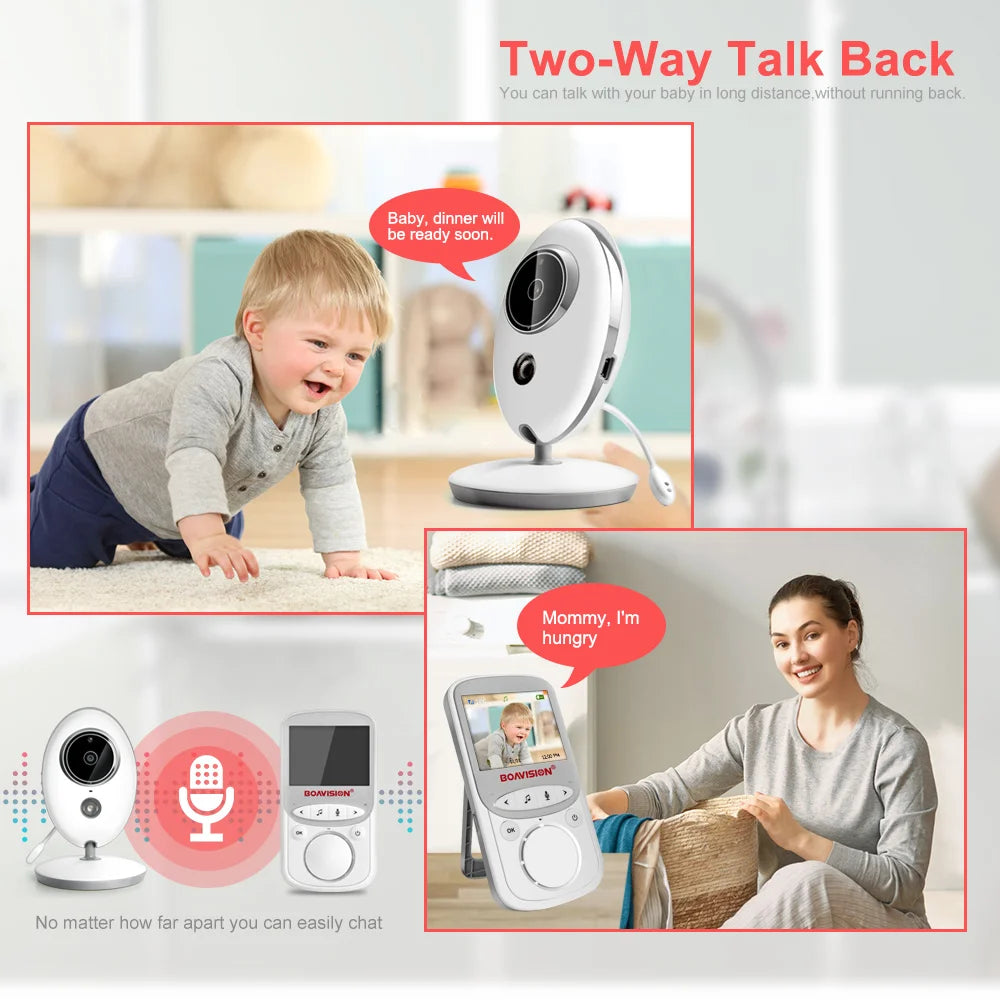 Wireless LCD Audio Video Baby Monitor VB605 Radio Nanny Music Intercom IR 24h Portable Baby Camera Baby Walkie Talkie Babysitter