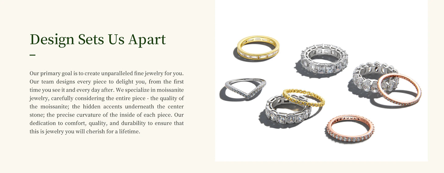 Classic 925 Sterling Sliver Engagement Wedding Promise Ring 8mm 2 Carat Round D-E Moissanite Finger Rings for Women Fine Jewelry