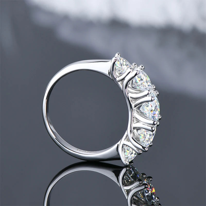 IOGOU 3.6ctw. D Moissanite Wedding Rings for Women 18k Gold Plated 925 Silver Promise Finger Jewelry Certified Lab Diamond Bands