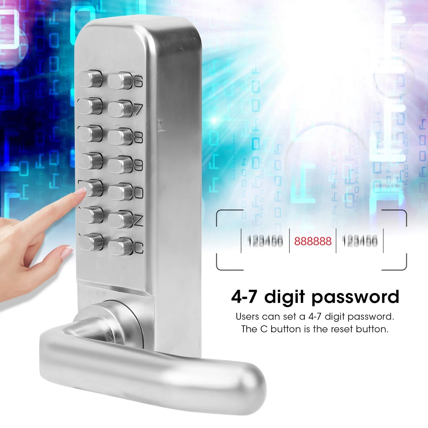 Smart Mechanical Digital Password Entry Non‑Power High Security Anti-Theft Safety Door Lock Durable for Home Office Access