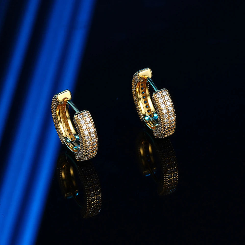 D Color Full Moissanite Hoop Earrings For Women Men 925 Sterling Silver 18k Gold Plated Sparkling Diamond Fine Jewelry Gifts GRA