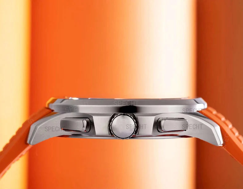 Dropshipping 2025 Best Selling Products Wristwatch For Men Japan Chronograph Quartz Watch Orange Rubber Strap Relogio Masculino