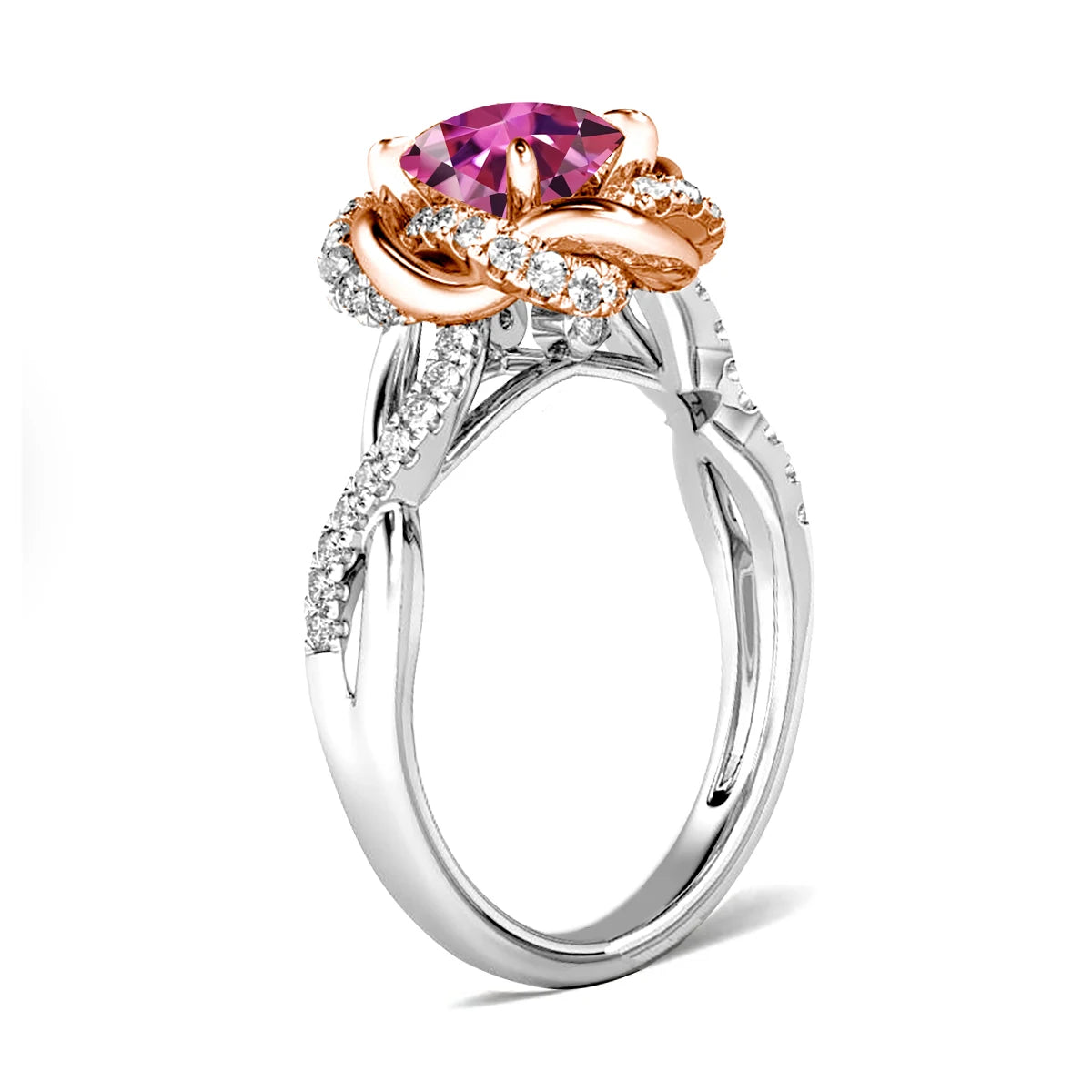 1ct to 3ct Moissanite Diamond Certified Ring Original Sterling Silver 925 Rings for Women Twist Floral Luxury Wedding Jewelry