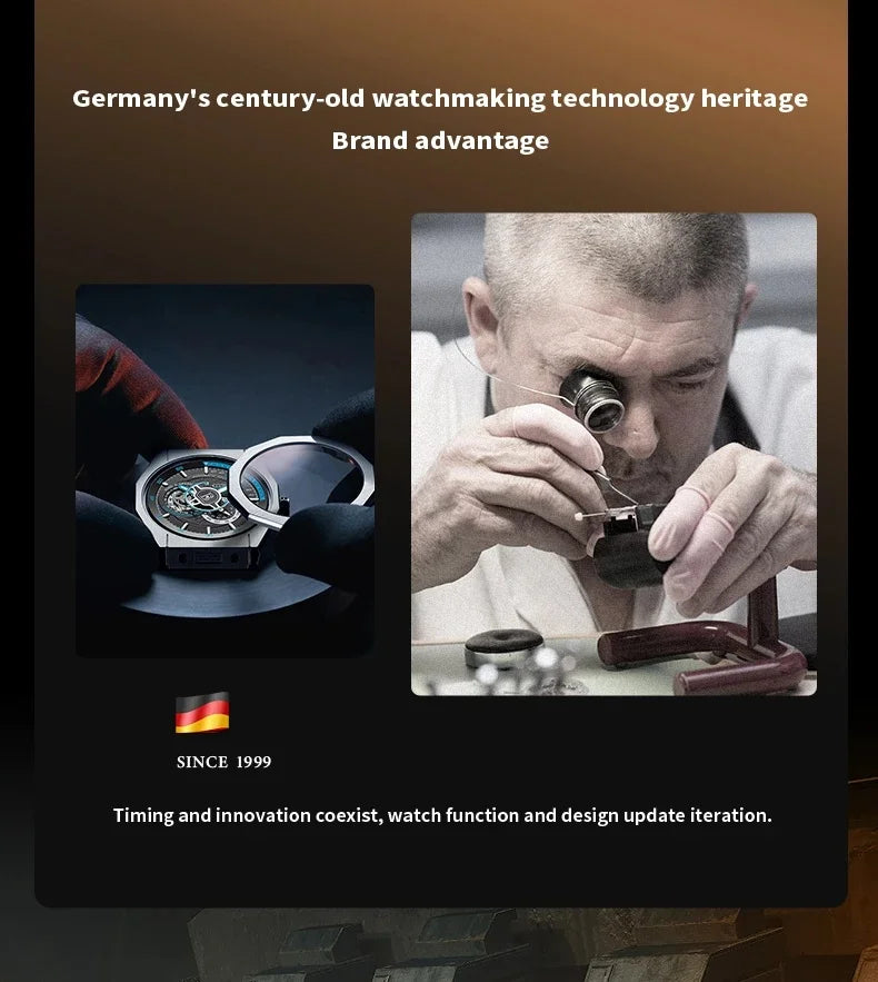 BONEST GATTI Men Automatic Movement Mechanical Watch Carbon Fiber Bezel Tonneau Luminous Case Fluororubber Strap Watches For Men