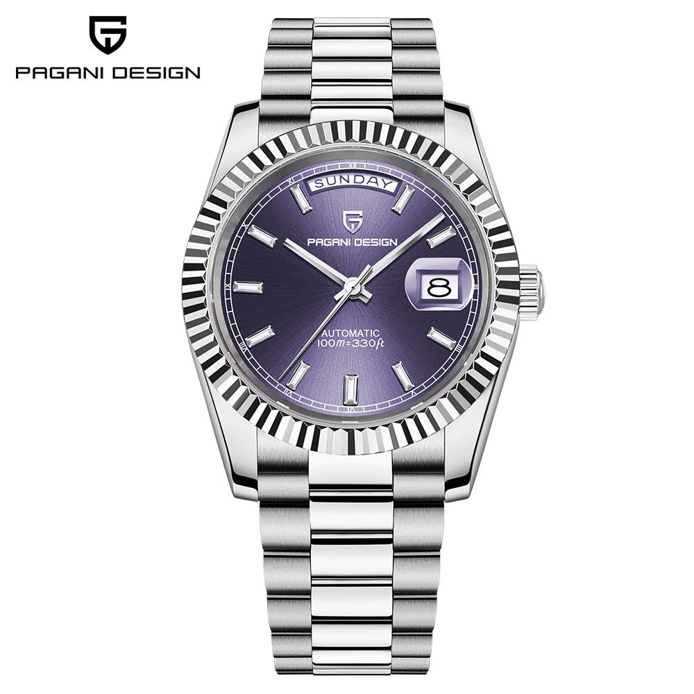 PAGANI DESIGN 2025 New Blue DD40 Luxury Automatic Watch For Men Mechanical Wristwatch Men Japan NH36A Movt Sapphire crystal