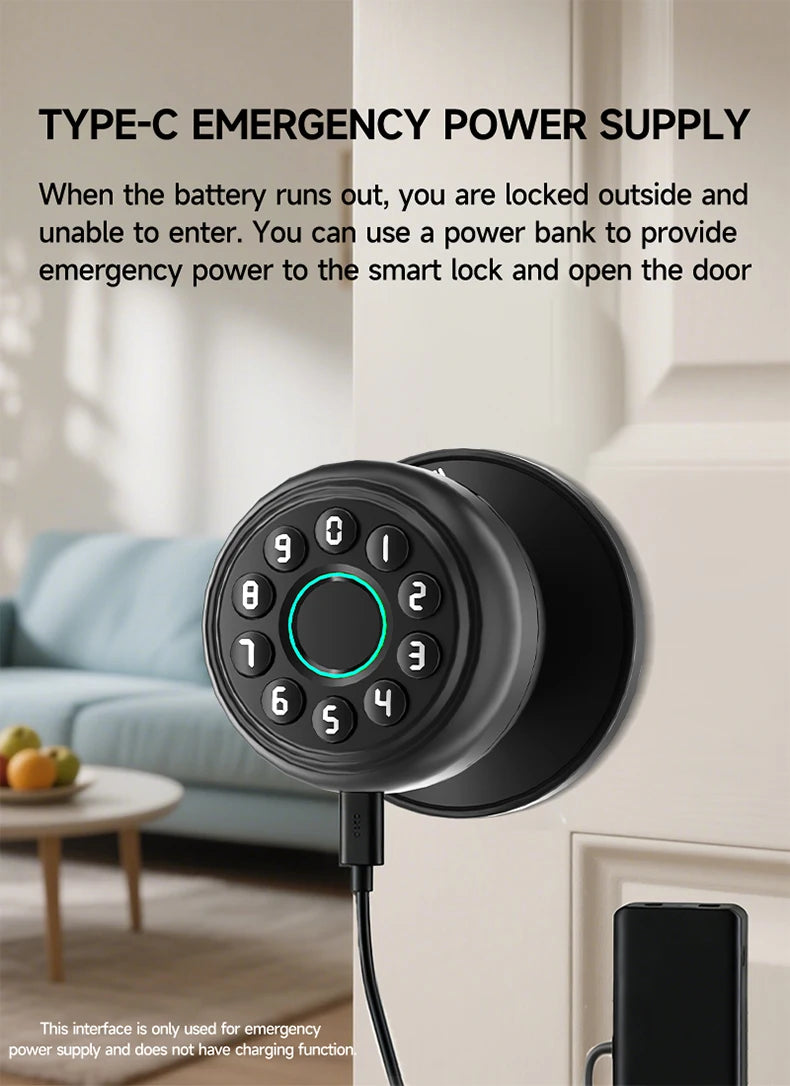 Smart door lock four in one fingerprint password IC card Tuya APP remote unlocking mechanical key suitable for home apartments