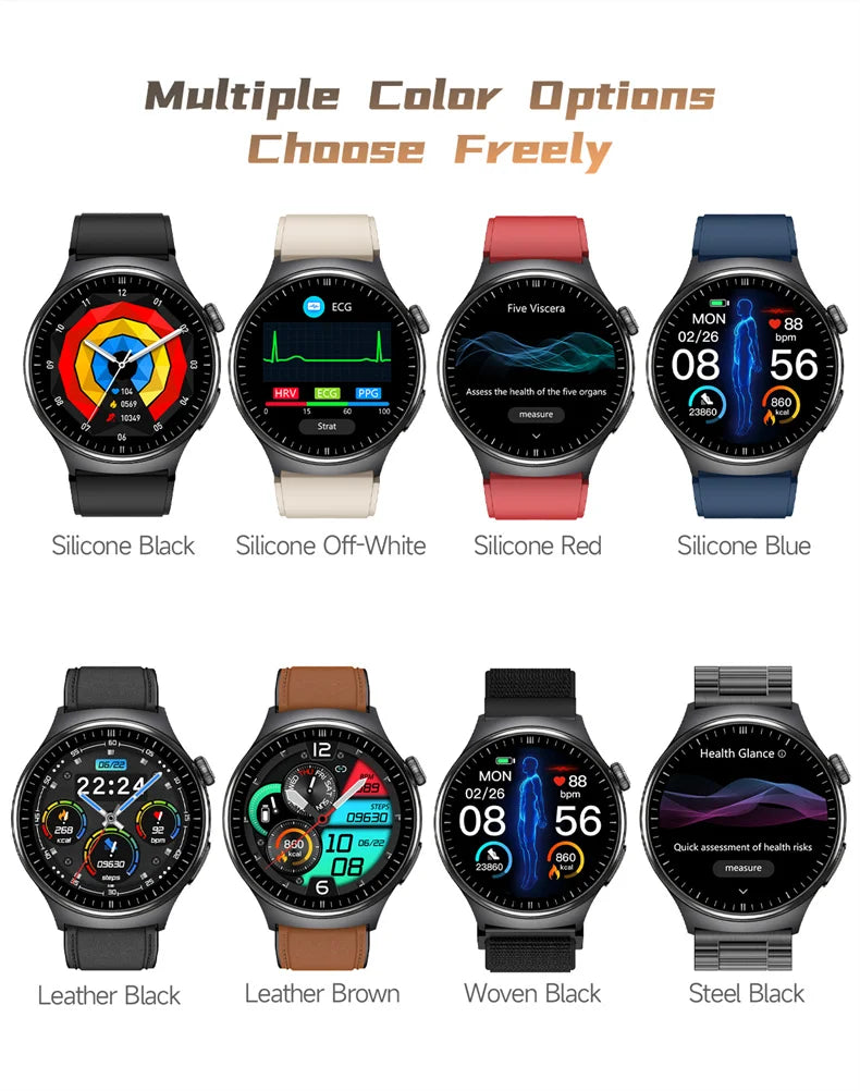 2026New Health Sport ECG AI Diagnosis Smart Watches Men Heart Rate Blood Pressure IP68 Waterproof Smartwatches For Men women