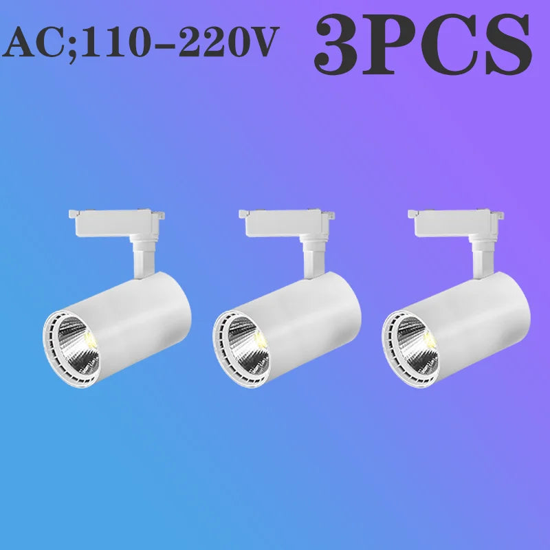 Full Set Led Track Light Fixture Rail 110-220V COB Ceiling Track Lamp 20/40W Spot Lighting For Clothing Shop Living Room Home