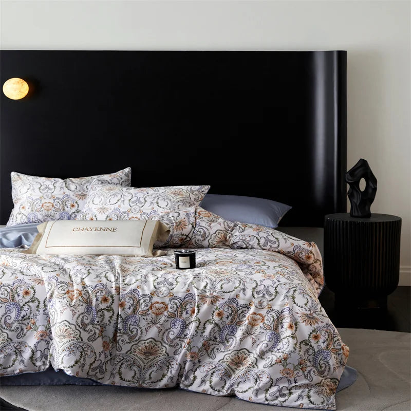 Svetanya Print Egyptian Cotton Bedding Sets Ru Queen King Size Bed Linens Pillowcase Sheet Duvet Cover Set