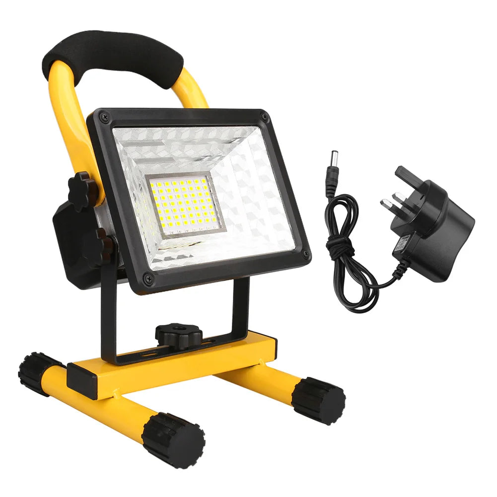 LED Portable Work Light Waterproof Rechargeable Spotlight for Outdoor Hiking Camping Searchlight Garage Emergency Floodlight