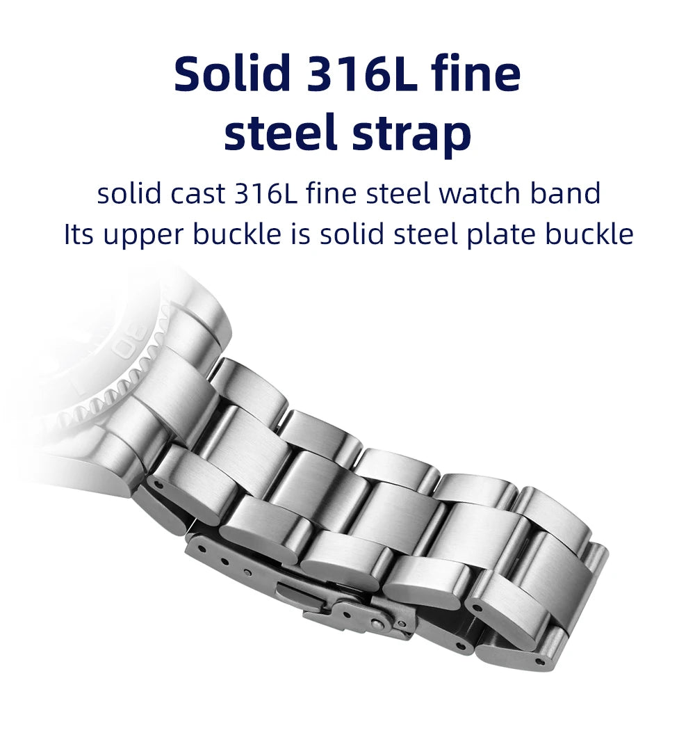 ADDIESDIVE Top Brand Quartz WatchBusiness Stainless Steel 200M Dive Super Luminous Watches Calendar Mens Wristwatch Reloj Hombre