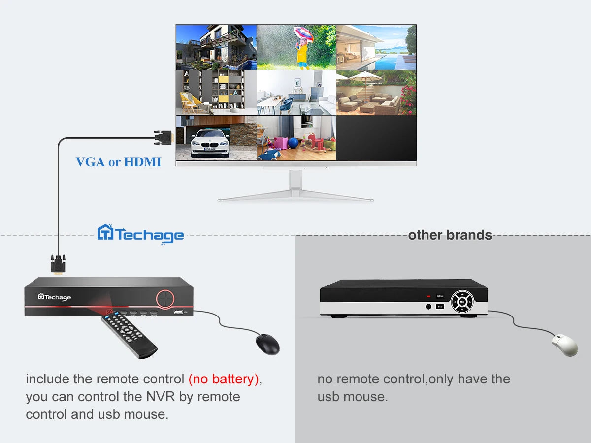 Techage 8CH HD 4MP POE Surveillance Camera CCTV Security System H.265 Face Detect Outdoor Two-way Audio IP Camera P2P Video NVR