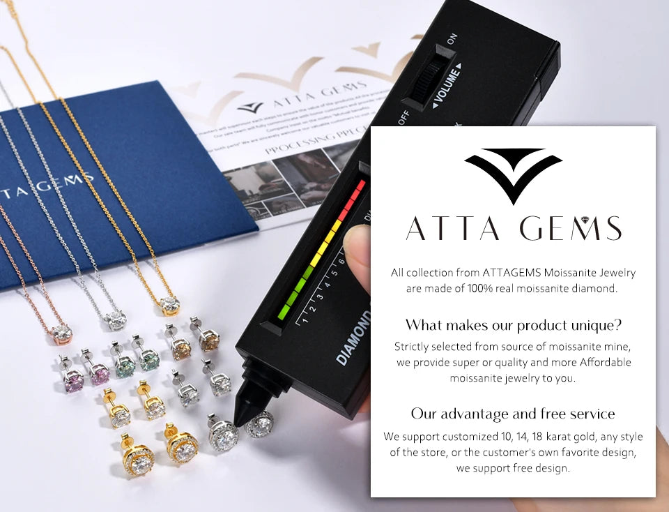 ATTAGEMS 4.0mm 5.0mm DVVS1 Pass Diamond Test Round Cut Moissanite Tennis Bracelet White Gold Plated 925 Silver Jewelry for Women