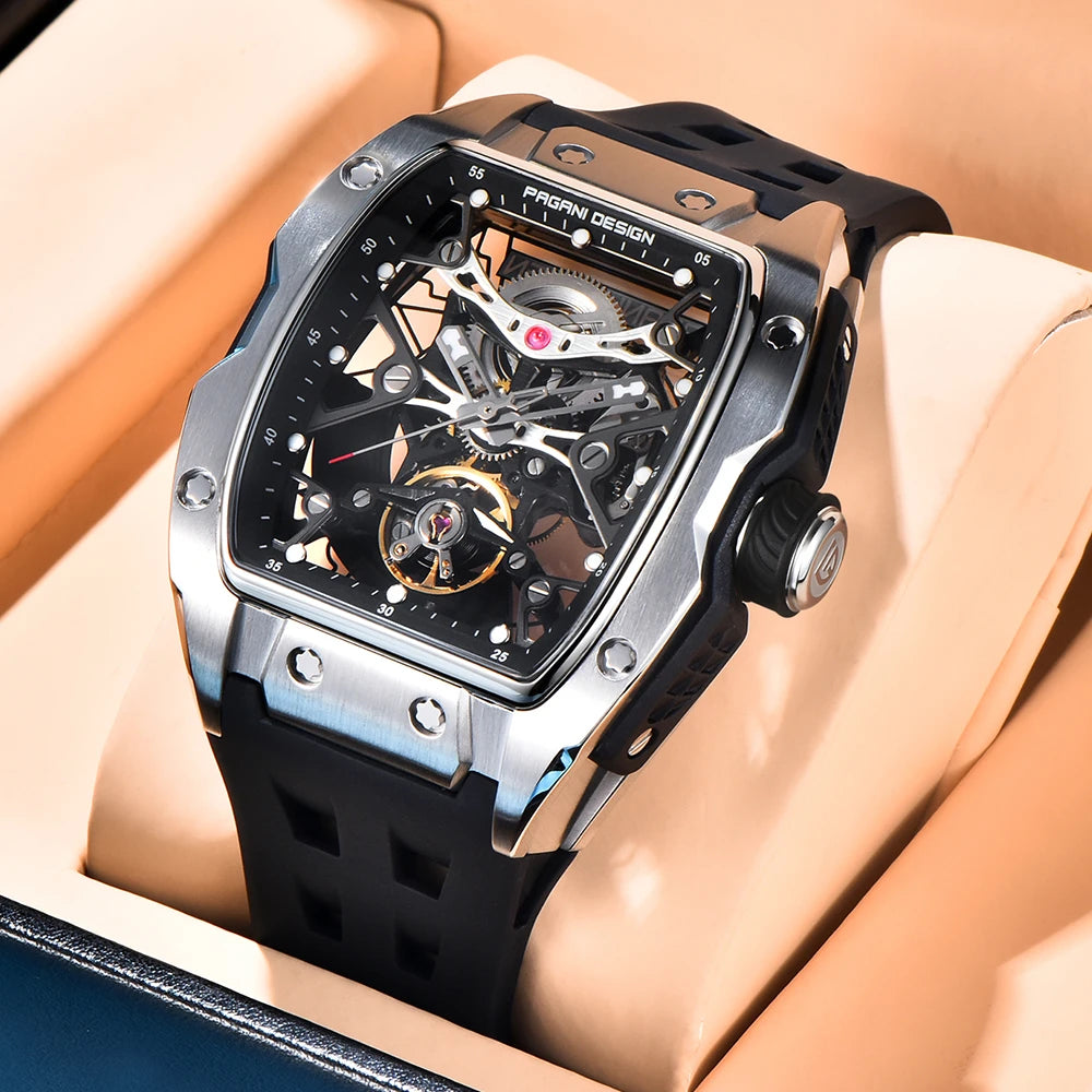 2024 New PAGANI DESIGN 42MM Skeleton Dial Men Mechanical Watch Top Brand Sapphire Glass Automatic Watch 50M Waterproof Watch Men