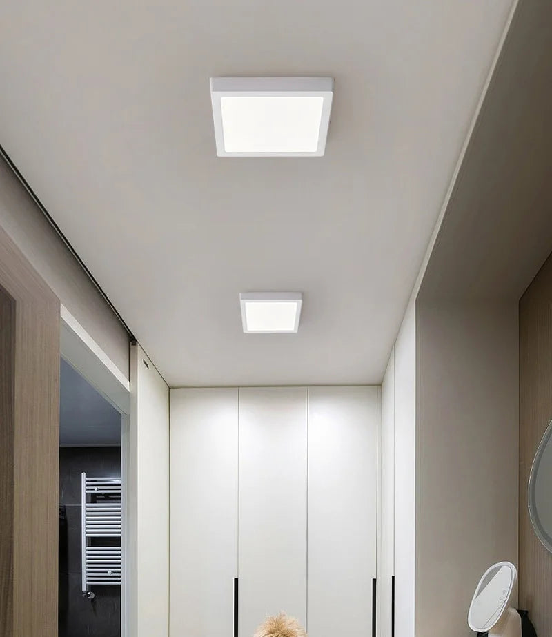 QLTEG Surface LED Square Ceiling Light 6W 12W 18W 24W 30W Round LED Panel Light Down Light with driver AC85-265V LED Indoor Lamp