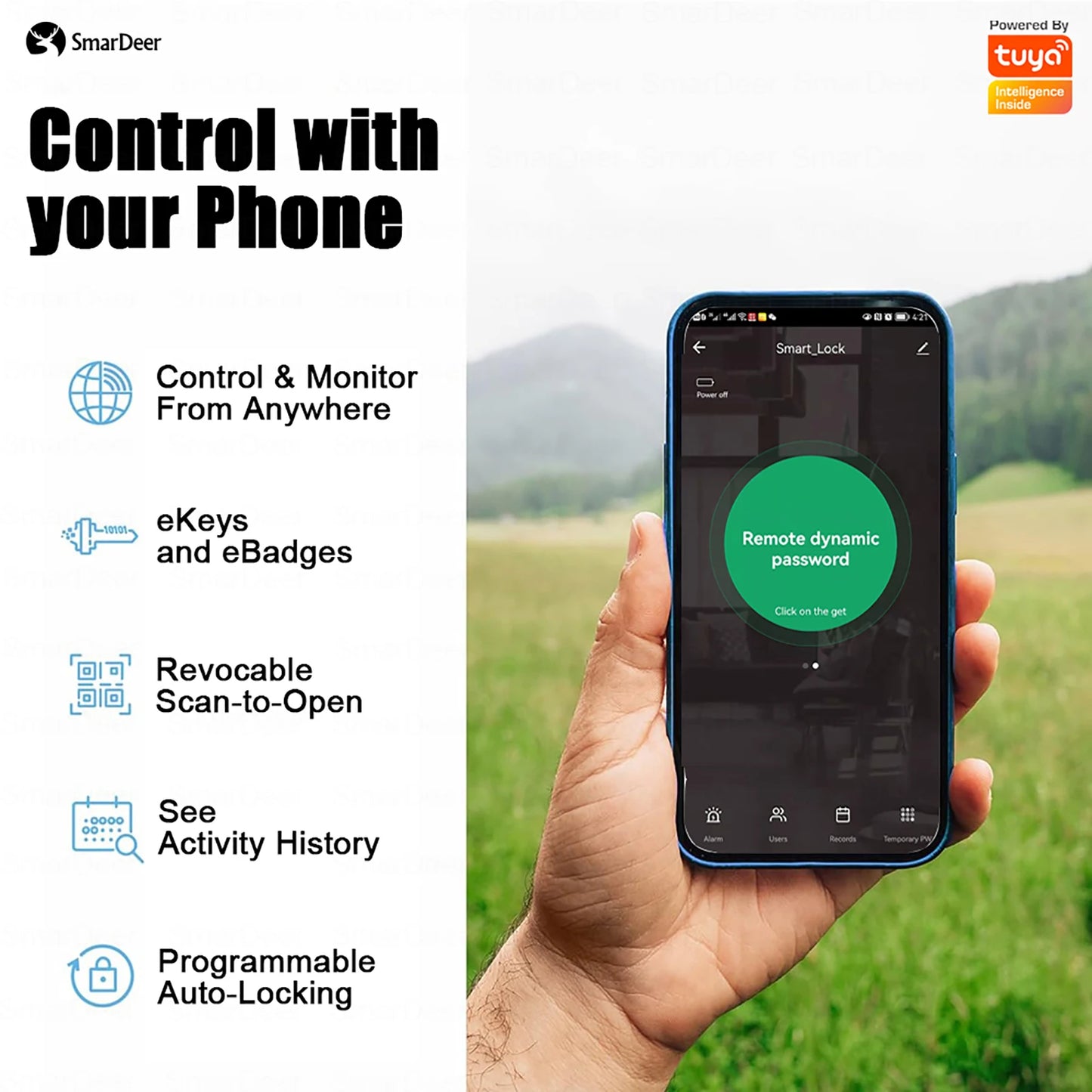 Smart Door Lock - Keyless Entry Fingerprint Lock with Digital Keypad, WiFi Electronic Door Lock featuring Anti-Peep Code