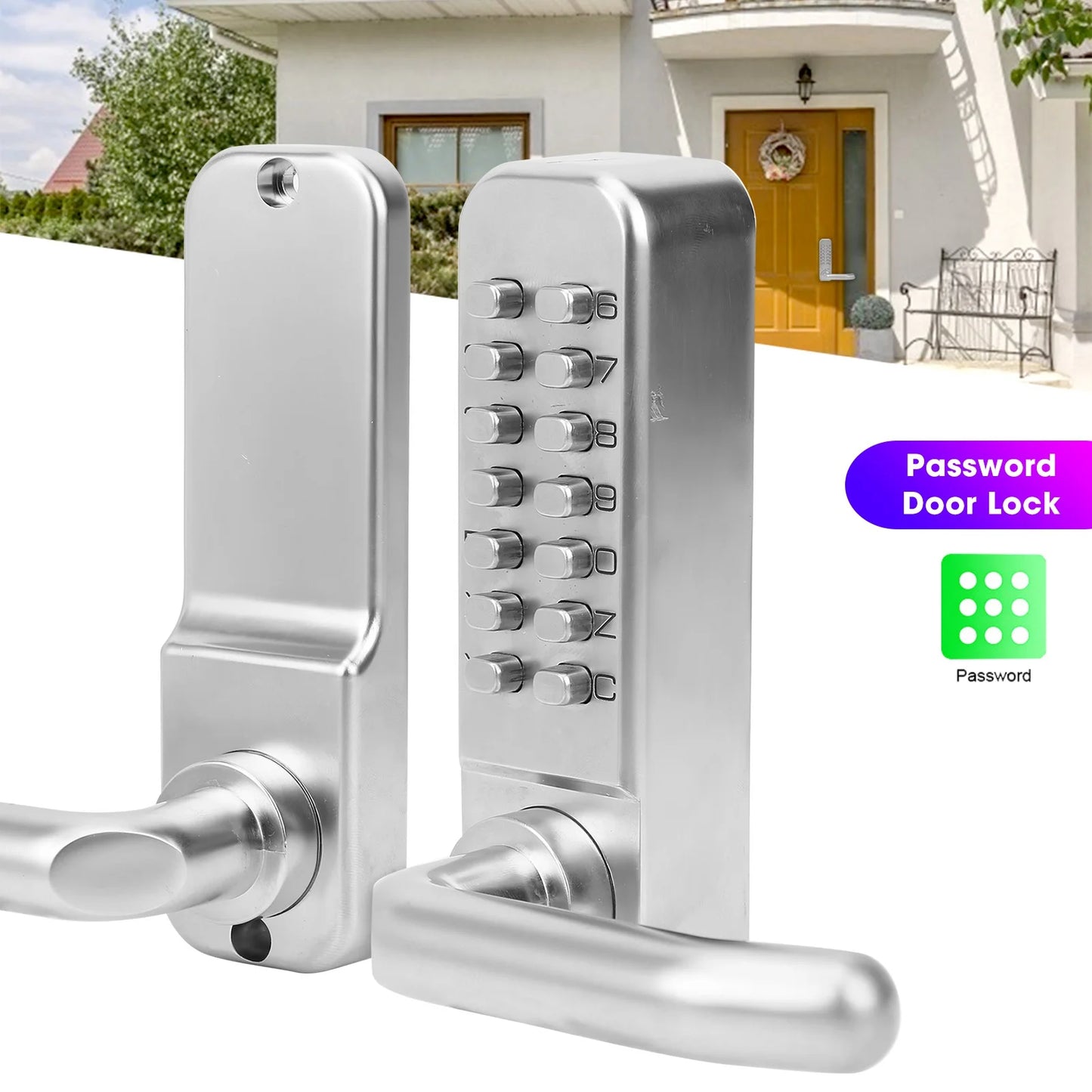 Smart Mechanical Digital Password Entry Non‑Power High Security Anti-Theft Safety Door Lock Durable for Home Office Access
