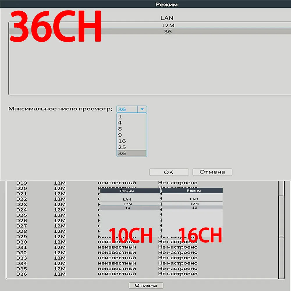 H.265 Max 12MP Output CCTV NVR 10CH 16CH 32CH 36CH 4K/12MP Security Video H.265 Motion Detect P2P CCTV NVR Face Detection