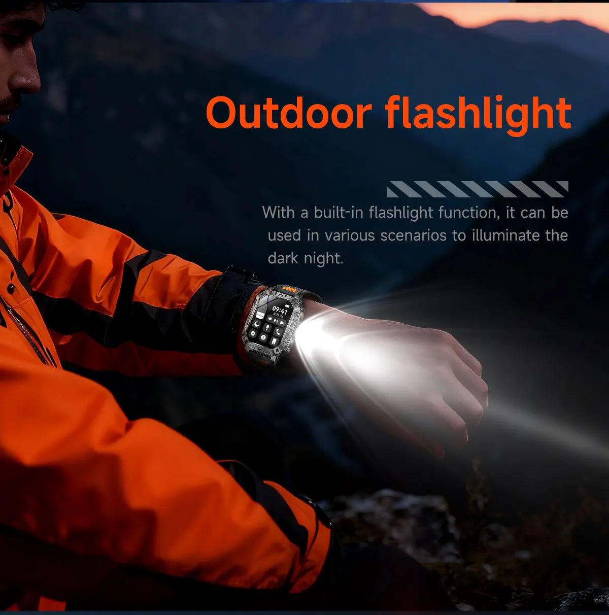 2026 New Military outdoor 1400mAh Battery SmartWatch Men Waterproof Call 2.01" HD AMOLED Sports Heart rate Flashlight Smart Band