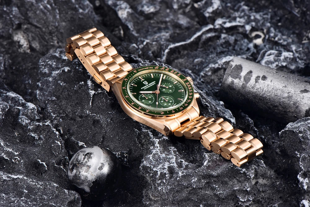PAGANI DESIGN PD1701 Gold Luxury Men's Watches Quartz Wristwatches Chronograph VK63 Watch For Men AR Sapphire Mirror Clock Gifts